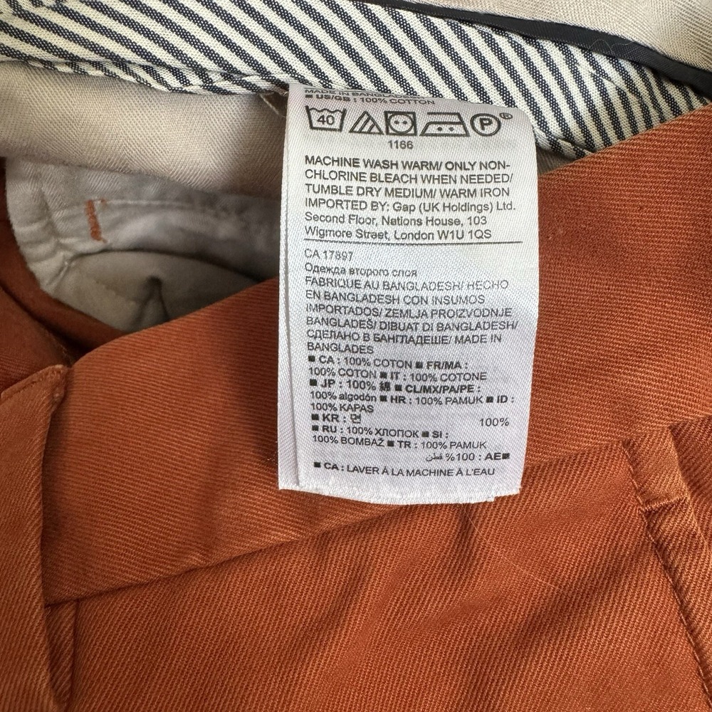 Banana Republic Aiden‎ Chino Slim Fit Stretc Rust Men's Pants 32X32 - Picture 6 of 8